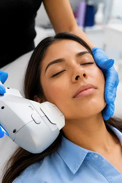 Tratamiento HIFU facial para tensado de la piel y estimulación de colágeno